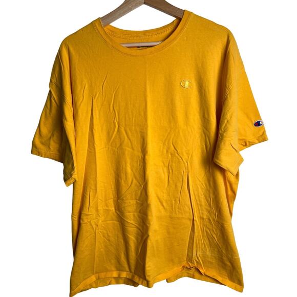 Champion Classic Men's Yellow Short Sleeve Logo Crew Neck T-Shirt XL - Picture 1 of 6
